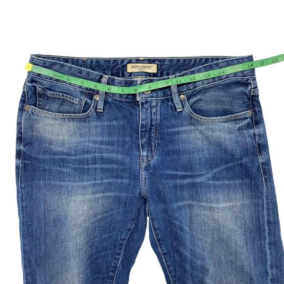LEVIS MADE & CRAFTED Distressed Marker Tapered Blue Jeans Size 28 Womens Logo - Picture 7 of 12